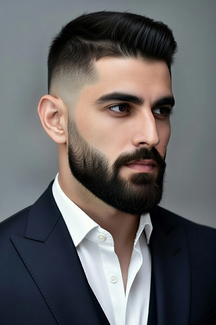 Barbe dégradée réalisée par un barbier à Genève